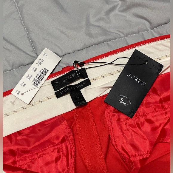 J. Crew Campbell Trouser in 2-way stretch cotton red size 2 G0744 - Picture 4 of 7